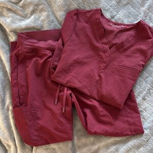 Mandala Women's Burgundy Scrub Set